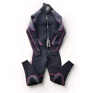 NEW - EVO Elite 3mm Women Full Length Wetsuit Size 7/8 Black Pink Trim